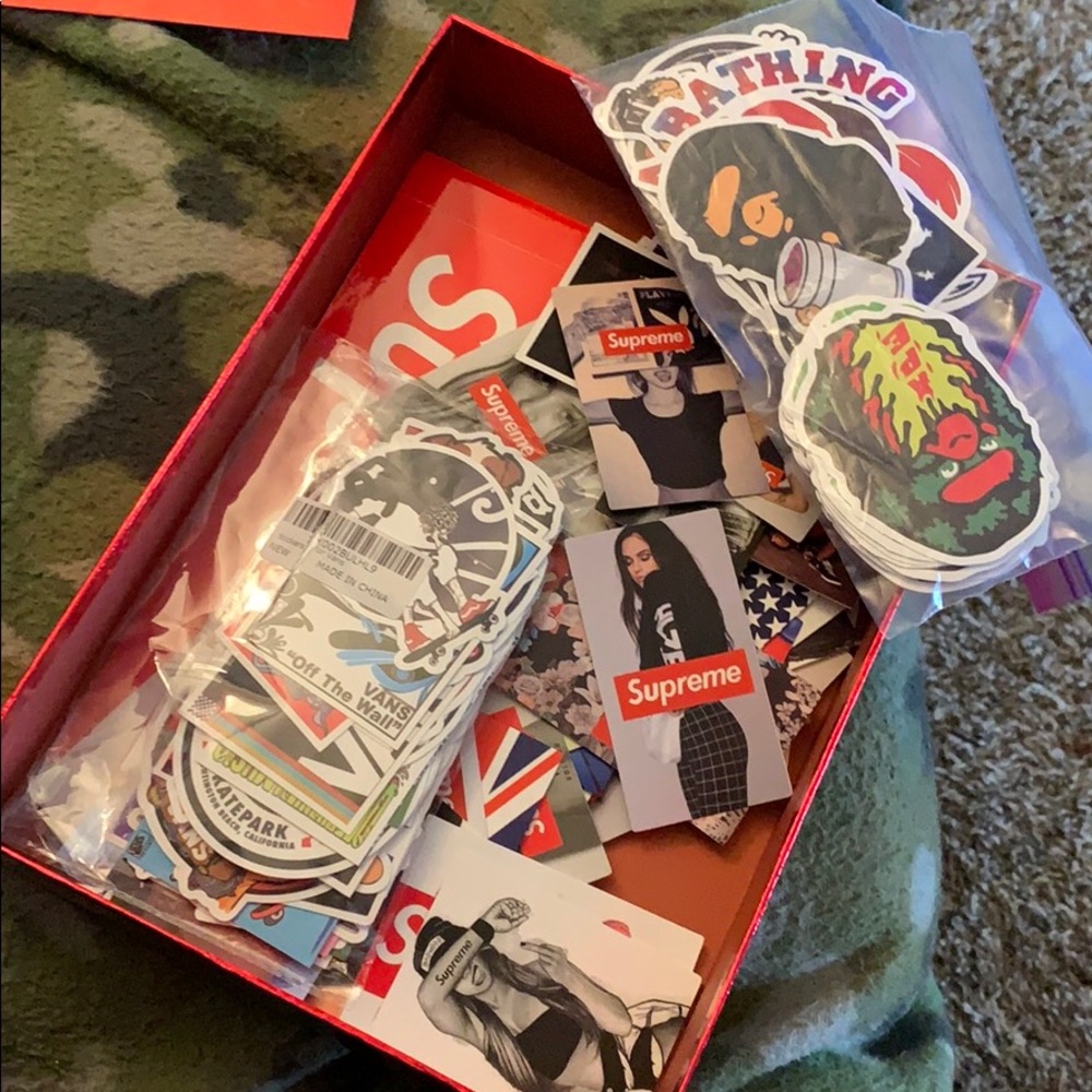 Random Supreme, Bape, & Vans stickers(10 stickers)